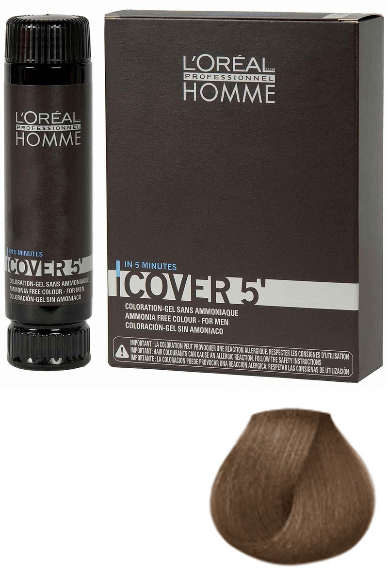 LOreal Homme Cover 5 Тонирующий гель без аммиака №6 Темный блондин 3*50 мл.