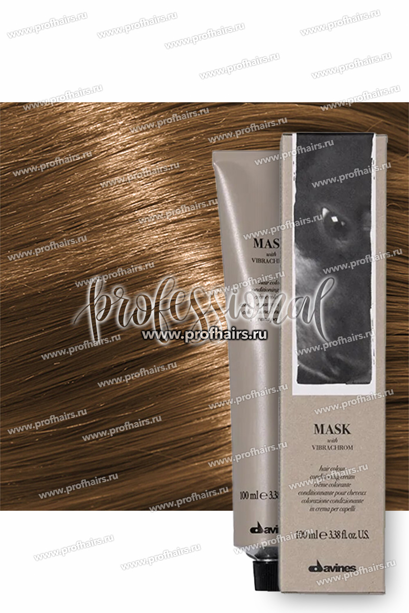 Davines Mask with Vibrachrom Перманентная крем-краска для волос 7 Средний блонд натуральный теплый 100 мл.