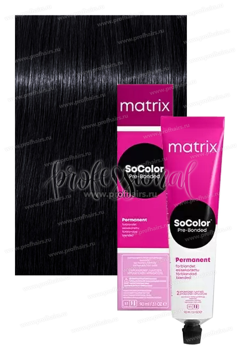 Matrix SoColor Pre-Bonded 1А Иссиня-черный пепельный 90 мл.
