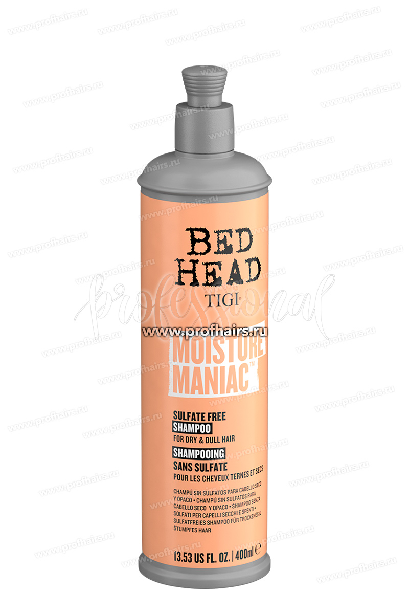 TIGI Bed Head Moisture Maniac Sulfate Free Shampoo Бессульфатный шампунь для сухих и тусклых волос 400 мл.