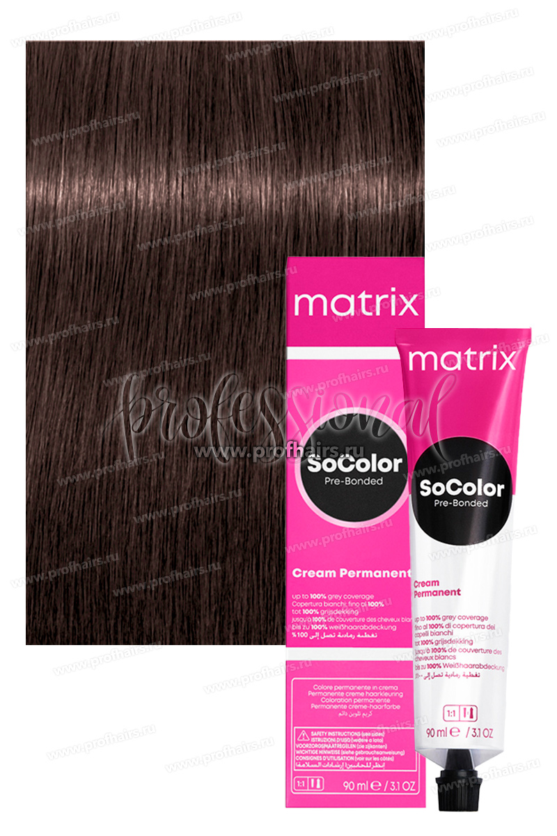 Matrix SoColor Pre-Bonded 6MA/6.82 Темный блондин мокка пепельный 90 мл.
