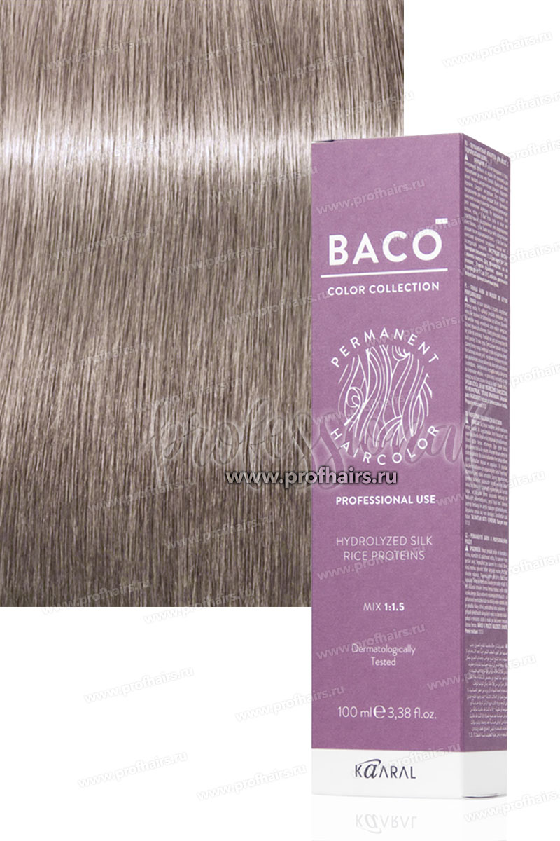 Kaaral Baco Стойкая краска для волос 9.12 Очень светлый блондин пепельно-фиолетовый 100 мл.