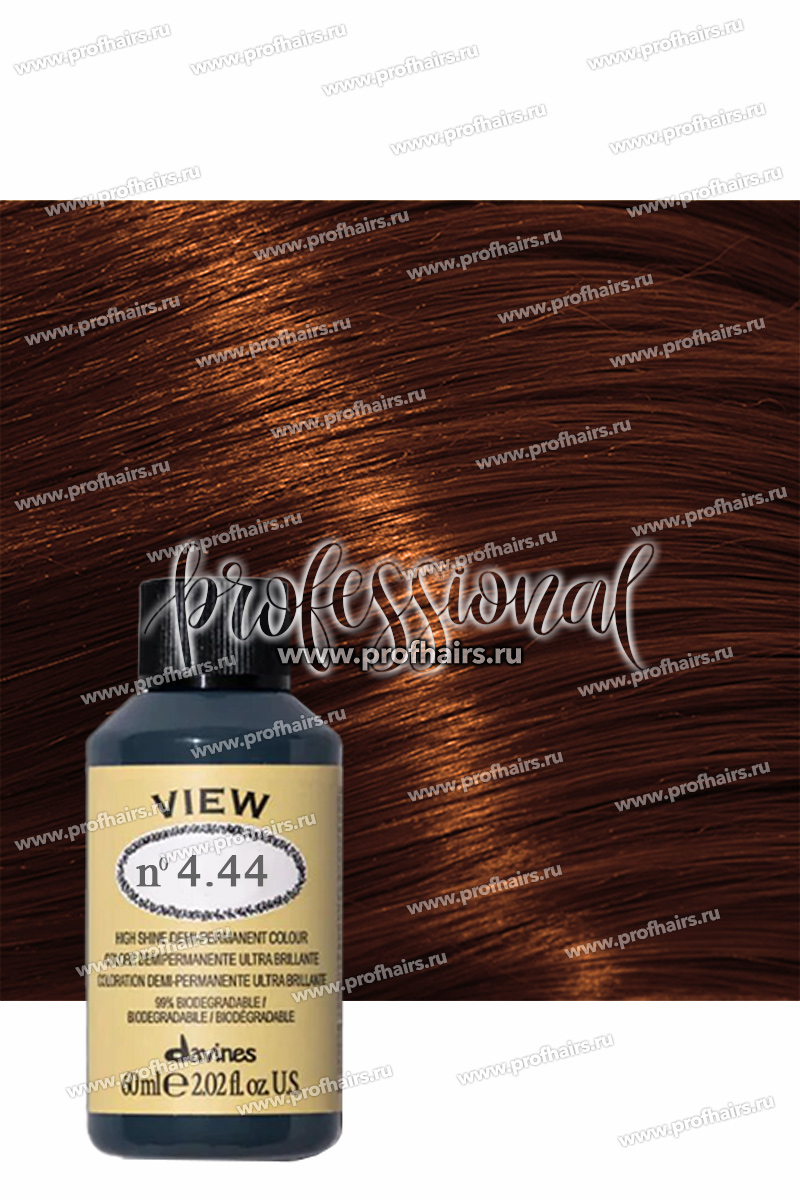 Davines View Полуперманентная тонирующая краска с кислым PH 4,44 Средне-коричневый медный интенсивный 60 мл.