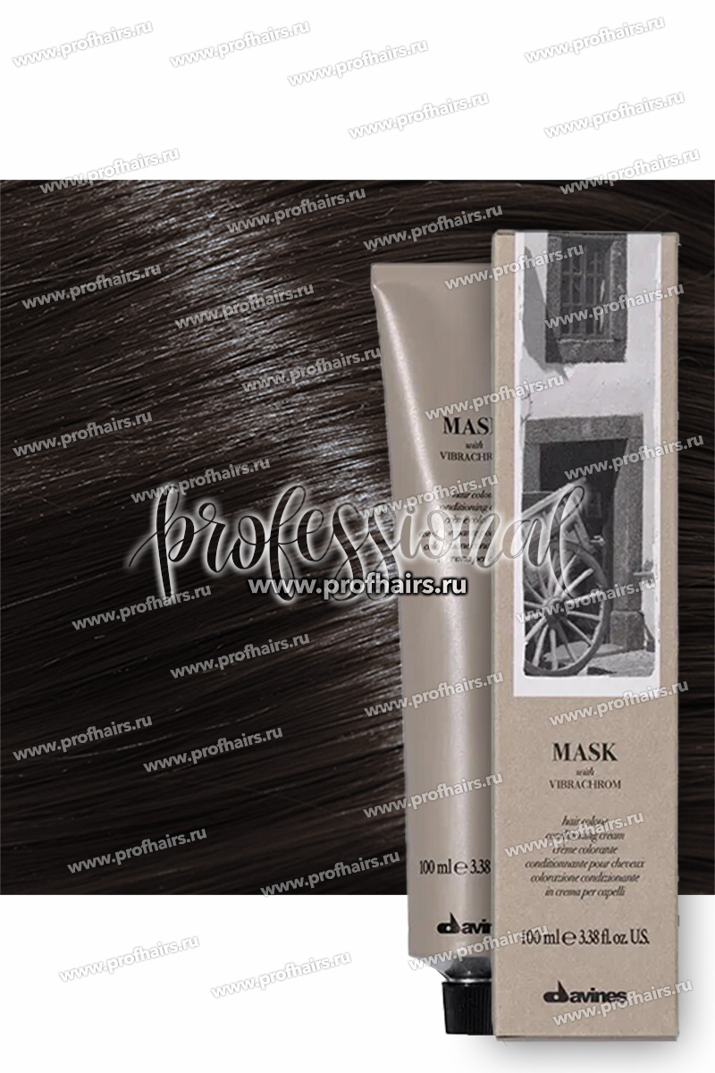 Davines Mask with Vibrachrom Перманентная крем-краска для волос 4,1 Средне-коричневый пепельный 100 мл.