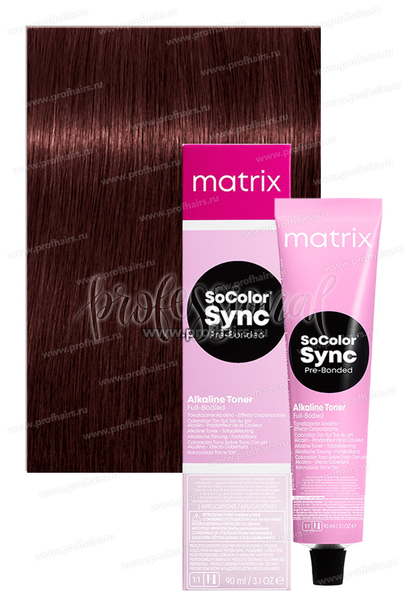 Matrix SoColor Sync Pre-Bonded 6BR Темный блондин коричнево-красный 90 мл.
