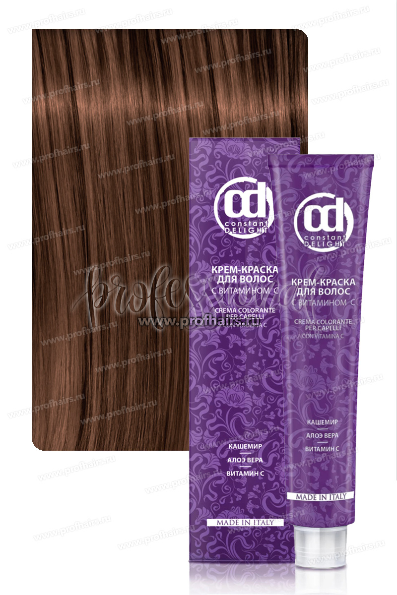Constant Delight Крем-краска для волос с витамином С 6/68 Темно-русый шоколадно-красный 100 мл.