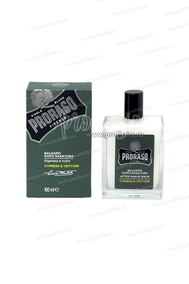 Proraso SINGLE BLADE Бальзам после бритья Cypress Vetyver 100 мл.