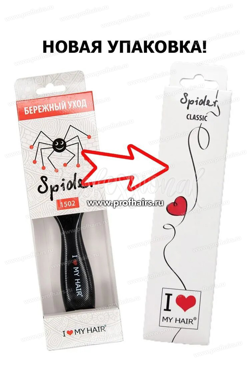 Ginko Spider Classic 1501 Щетка для расчесывания волос Красная Размер М