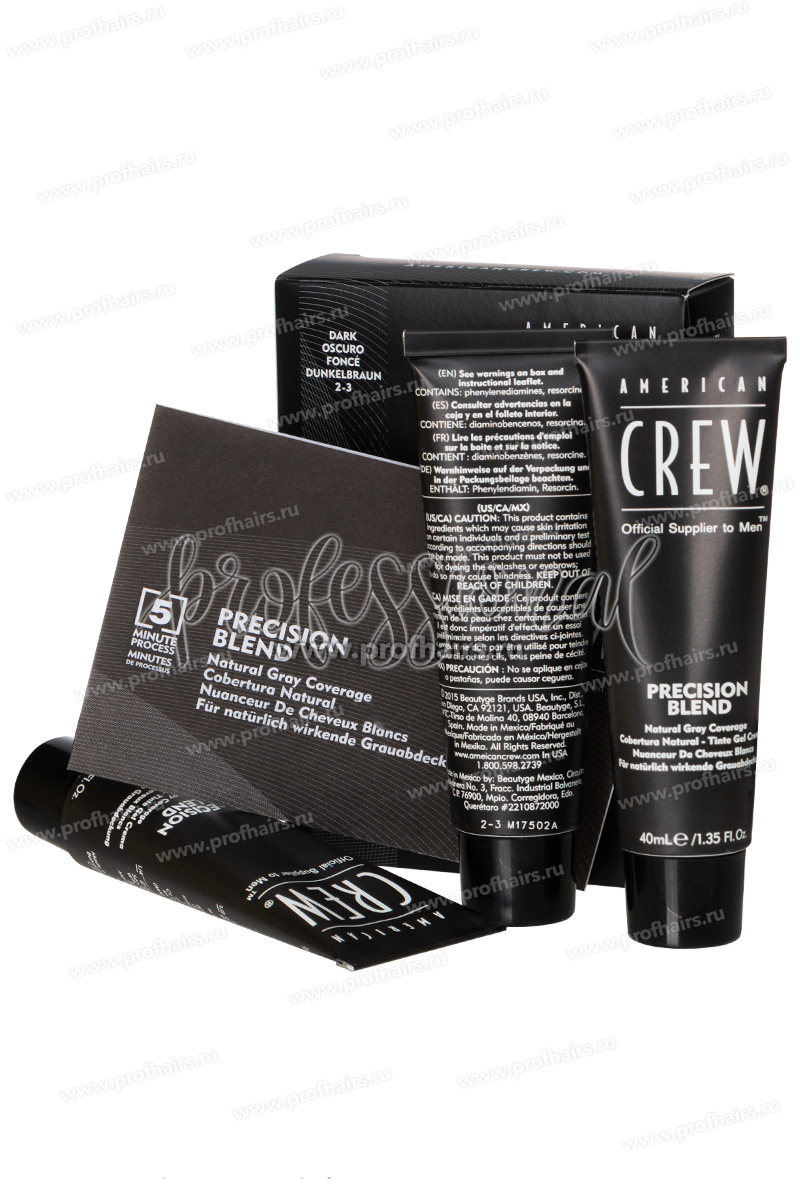 American Crew Precision Blend 2-3 Dark Краска для тонирования седины. Тон темный 3*40 мл.