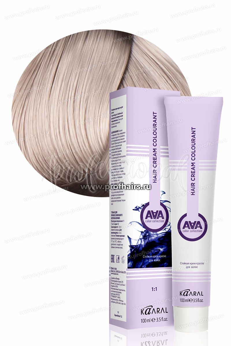 Kaaral AAA Стойкая краска для волос 10.15 Очень-очень светлый пепельно-розовый блондин 100 мл.