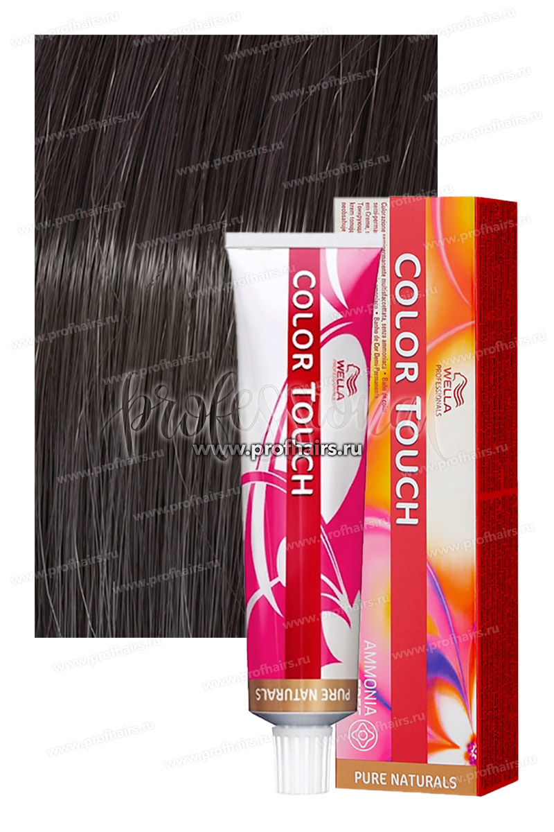 Wella Color Touch Pure Natural 4/0 Коричневый Оттеночная крем-краска 60 мл.