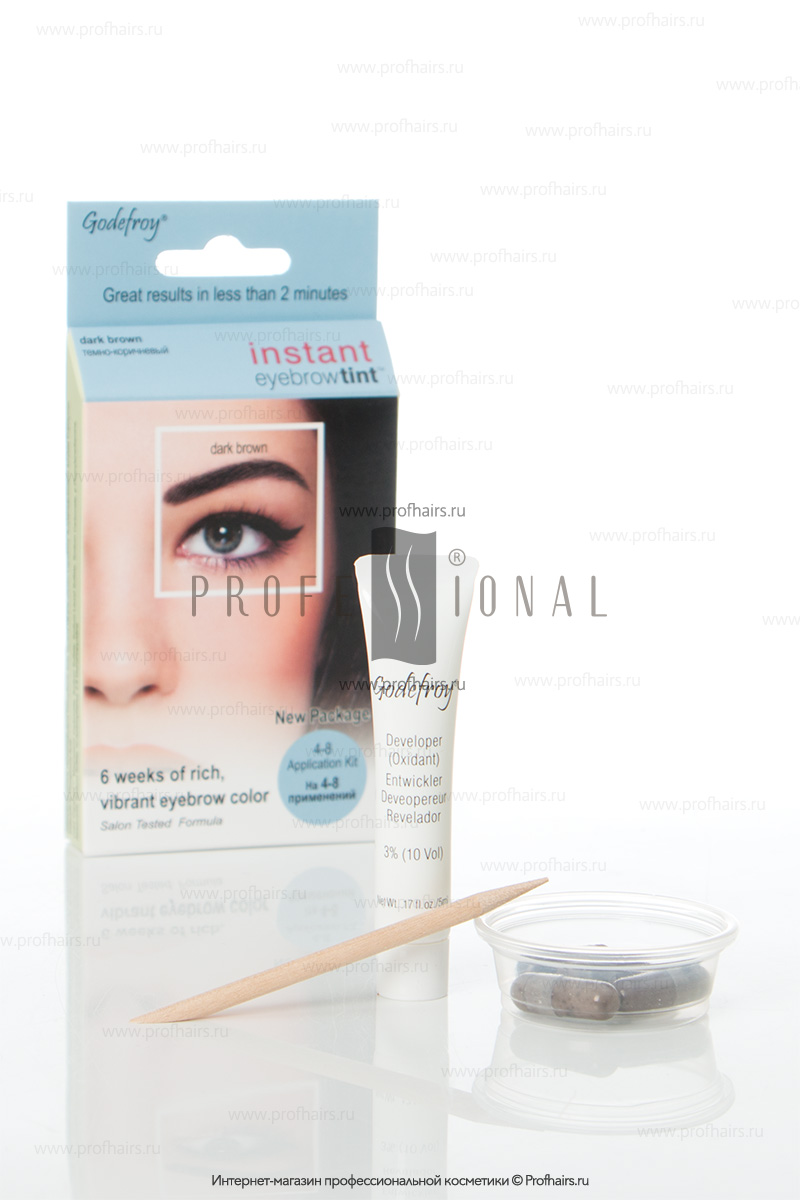 Godefroy Instant Eyebrowtint Краска-хна в капсулах для окрашивания бровей Dark Brown 4 капсулы