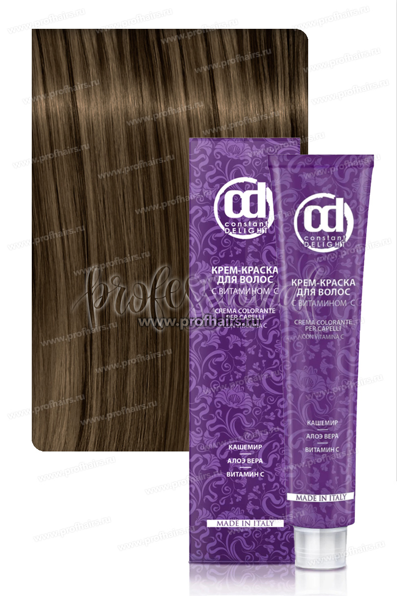 Constant Delight Крем-краска для волос с витамином С 6/62 Темно-русый шоколадно-пепельный 100 мл.