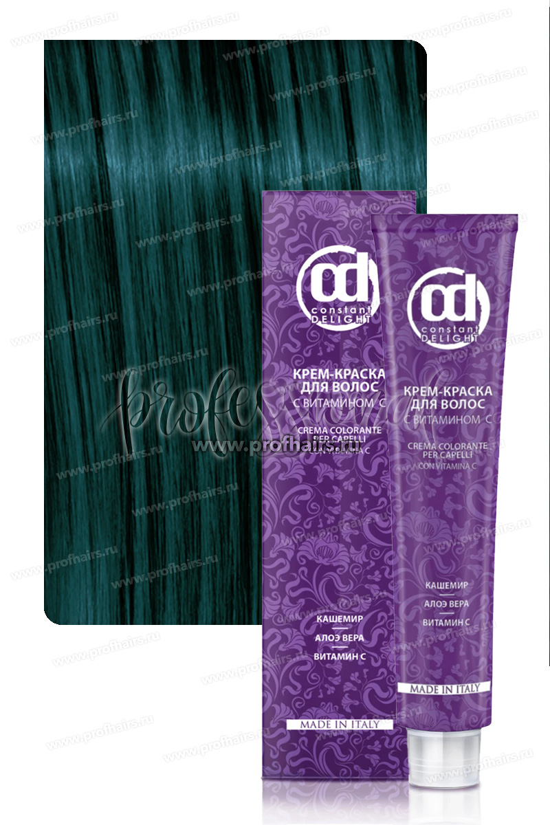 Constant Delight Крем-краска для волос с витамином С 0/32 Сине-зеленый микстон 60 мл.