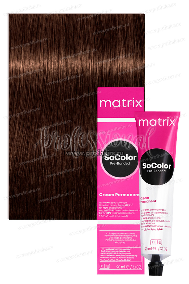 Matrix SoColor Pre-Bonded 5BС/5.54 Светлый шатен коричневый медный 90 мл.