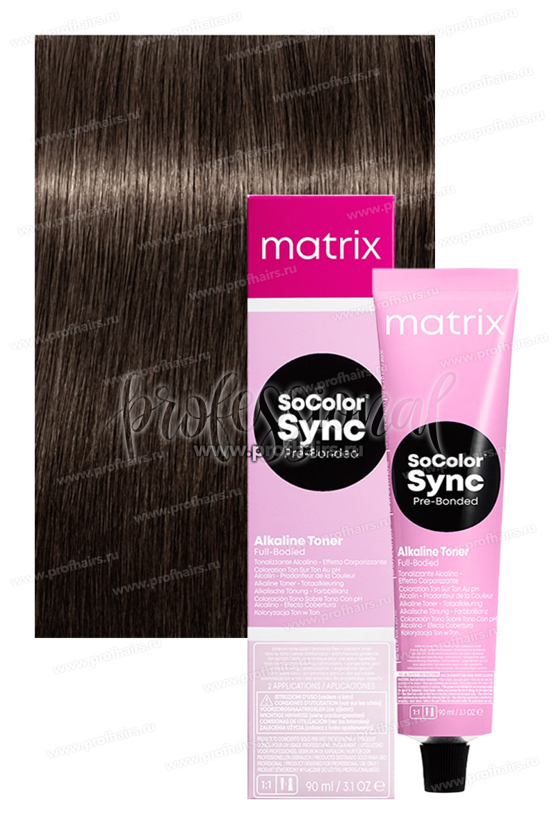 Matrix SoColor Sync Pre-Bonded 6A Темный блондин пепельный 90 мл.