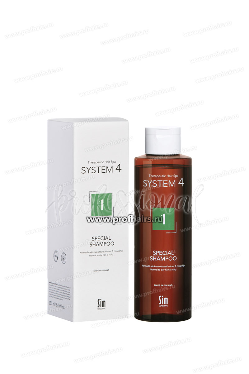 System 4 Special Shampoo Терапевтический шампунь для нормальной и жирной кожи головы №1 250 мл.