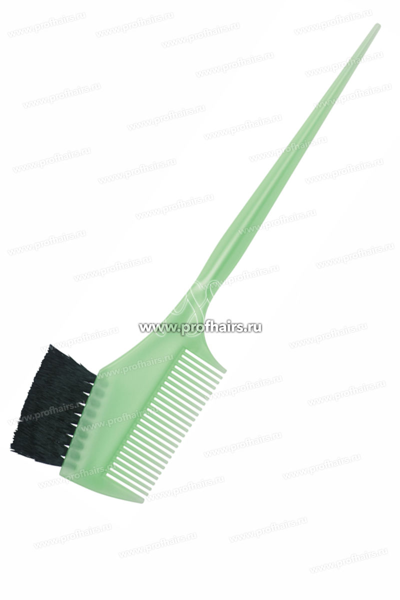 Dewal Кисть для окрашивания + расческа с черной щетиной зеленая JPP049 green