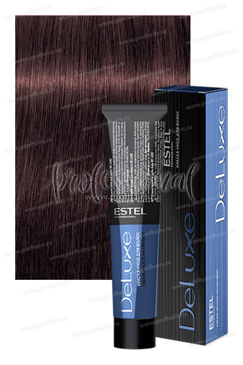 Estel DeLuxe 4/76 Шатен коричнево-фиолетовый  Краска-уход 60 мл.