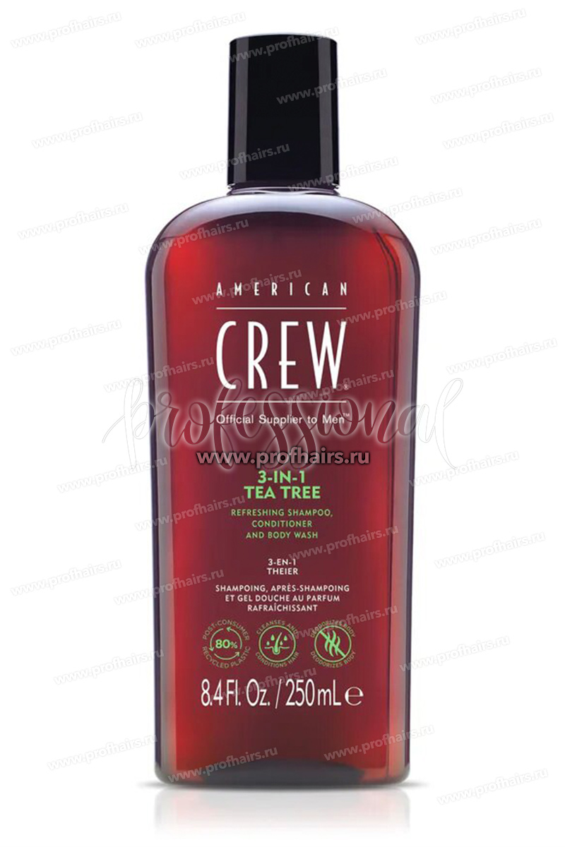 American Crew Tea Tree 3 in 1 Средство 3 в 1 (Шампунь + Кондиционер + Гель для душа) 250 мл.