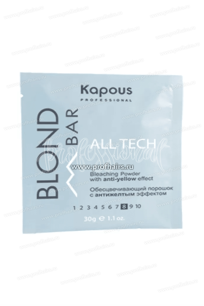 Kapous Blond Bar Обесцвечивающий порошок «All tech» с антижелтым эффектом 30 г.