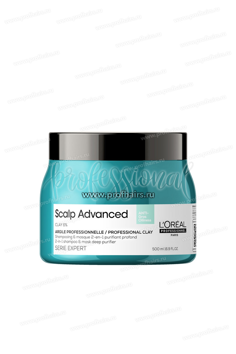 L'Oreal Expert Scalp Advanced Шампунь-маска 2-в-1 для жирных волос 500 мл.