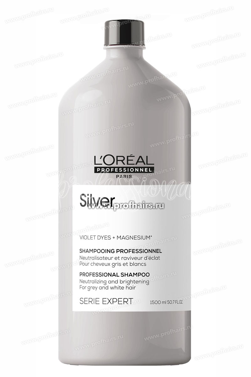 L'Oreal Silver Шампунь для блеска седых и обесцвеченных волос 1500 мл.