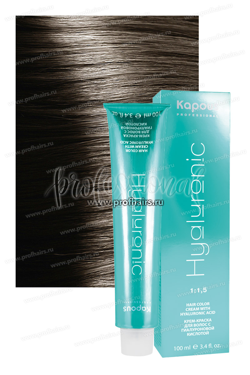 Kapous Hyaluronic Acid 6.07 Темный блондин натуральный холодный 100 мл.