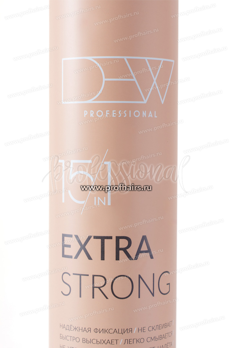 Dew Professional Extra Strong Лак 15 в 1 для волос экстрасильной фиксации 500 мл.