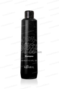 Kaaral Blonde Elevation Charcoal Черный угольный тонирующий Шампунь для седых, обесцвеченных, блондированных, мелированых волос 300 мл.