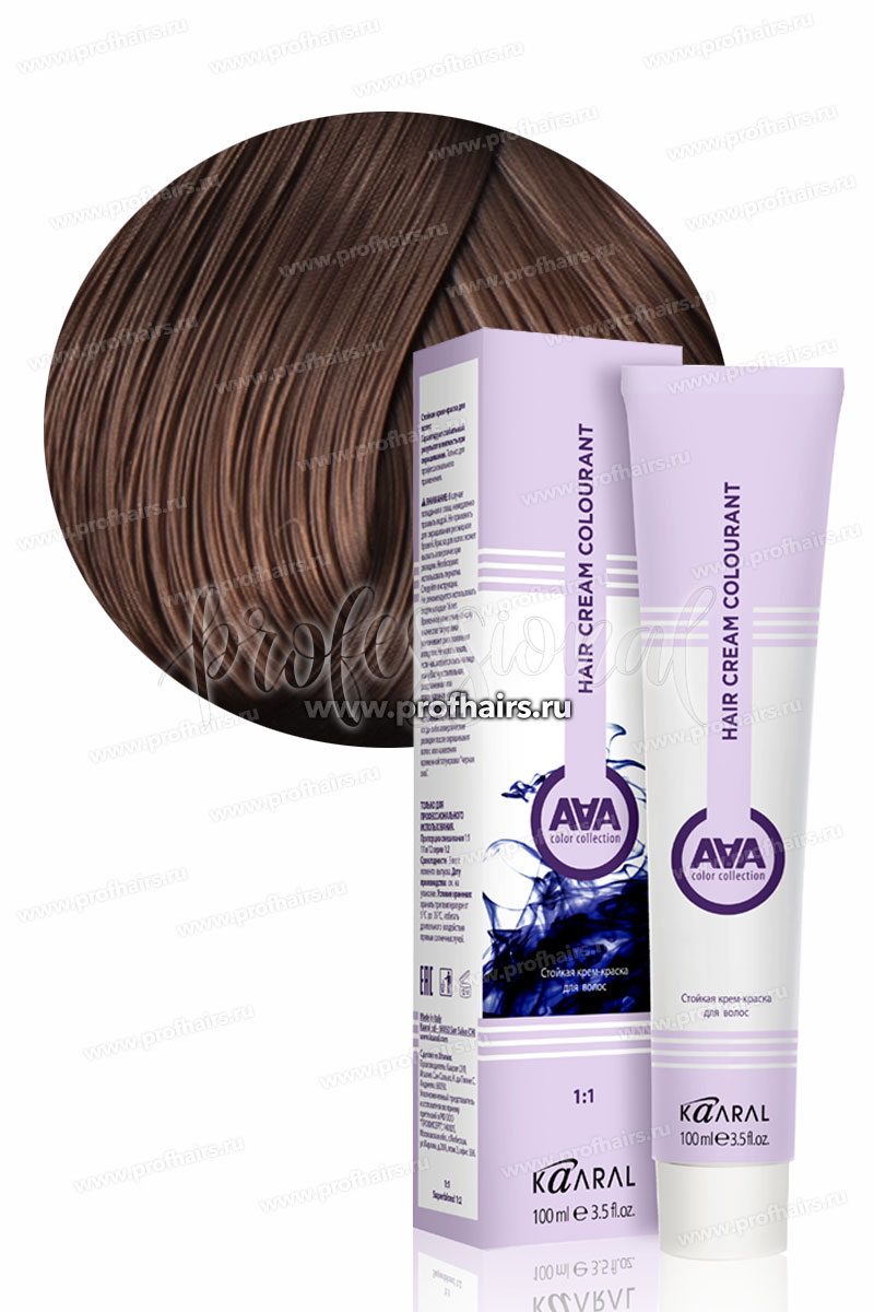 Kaaral AAA Стойкая краска для волос 6.18 Темный блондин пепельно-коричневый 100 мл.