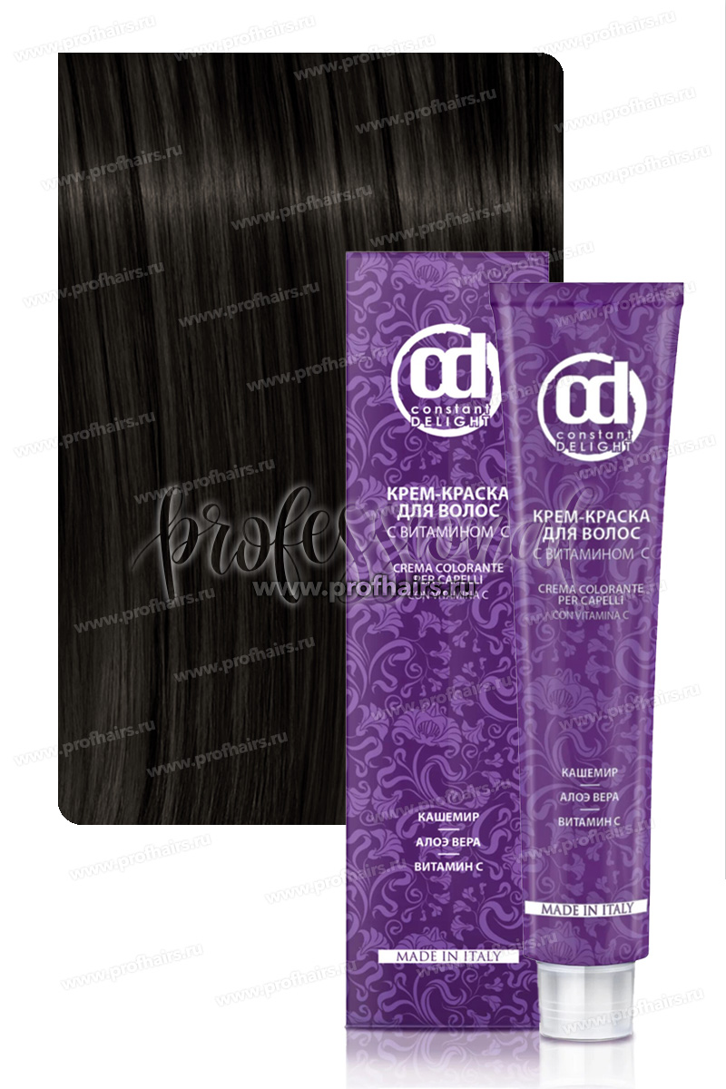 Constant Delight Крем-краска для волос с витамином С 3/0 Темно-коричневый натуральный 100 мл.