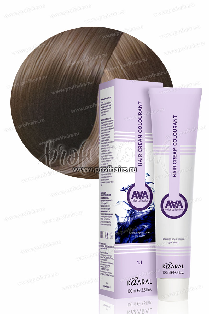 Kaaral AAA Стойкая краска для волос 7.01 Блондин натуральный пепельный 100 мл.