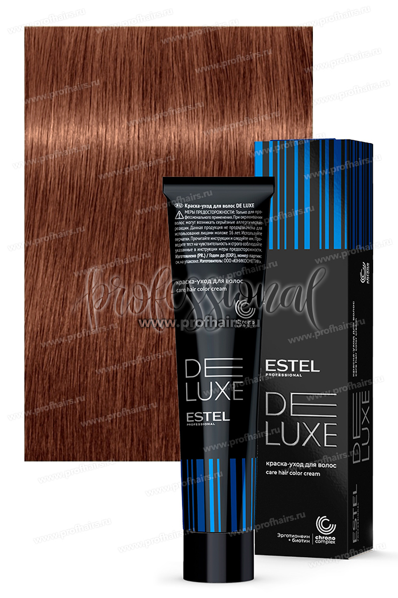 Estel DeLuxe 7/75  Русый коричнево-красный Краска-уход 60 мл.