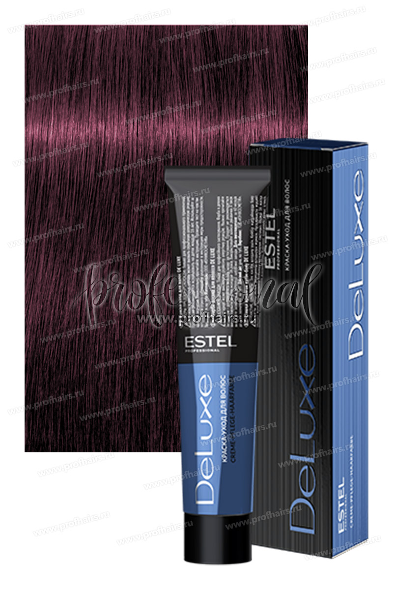 Estel DeLuxe 5/60 Светлый шатен фиолетовый для седины   Краска-уход 60 мл.