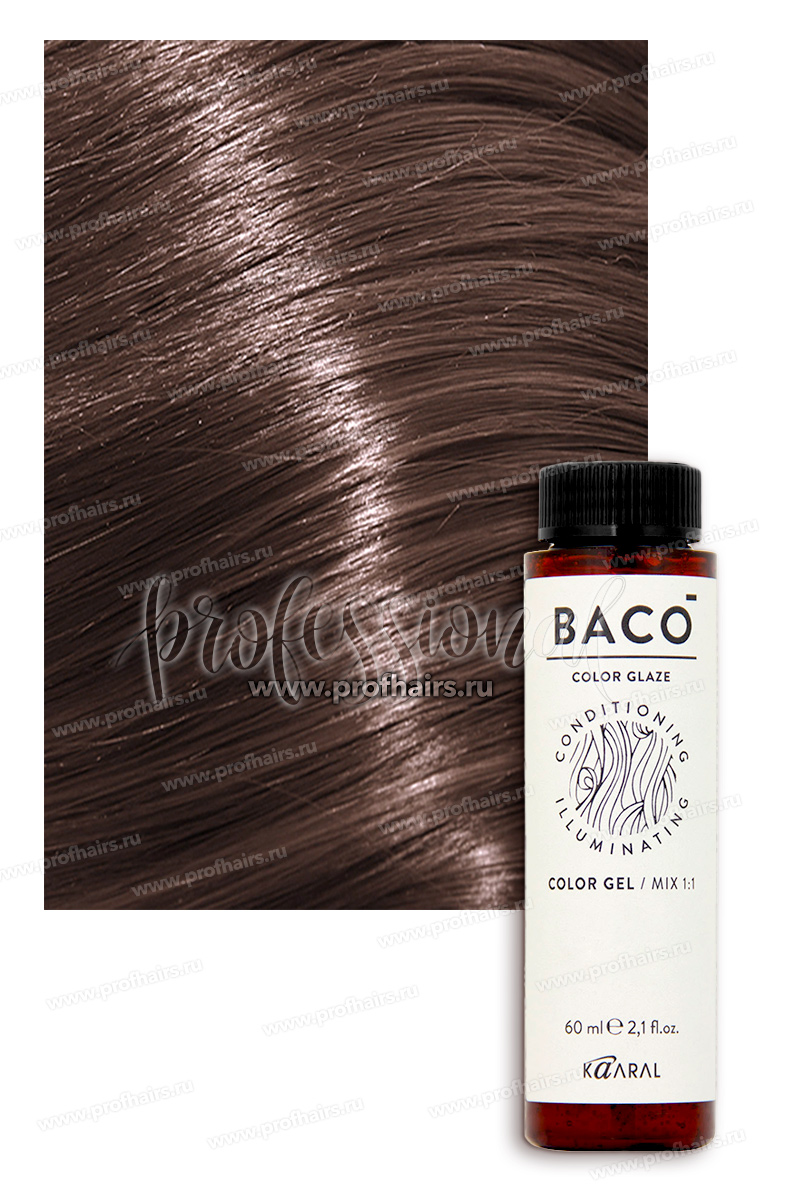 Kaaral Baco ColorGlaze Полуперманентный краситель с кислотным pH 6.18 Темный блондин пепельно-коричневый 60 мл.