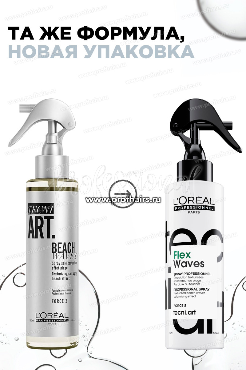 L'Oreal TecniArt Flex Waves Текстурирующий спрей с минералами соли 190 мл.