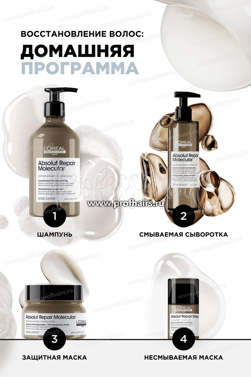 L'Oréal Absolut Repair Molecular Молекулярная маска для молекулярного восстановления волос 500 мл.
