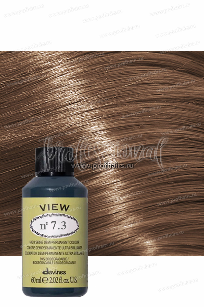 Davines View Полуперманентная тонирующая краска с кислым PH 7,32 Средний блонд золотисто-ирисовый 60 мл.