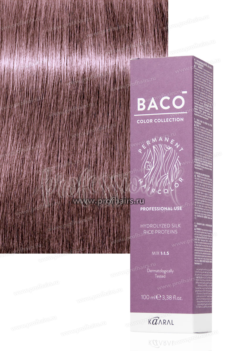 Kaaral Baco Стойкая краска для волос 9.25 Очень светлый блондин фиолетово-махагоновый 100 мл.