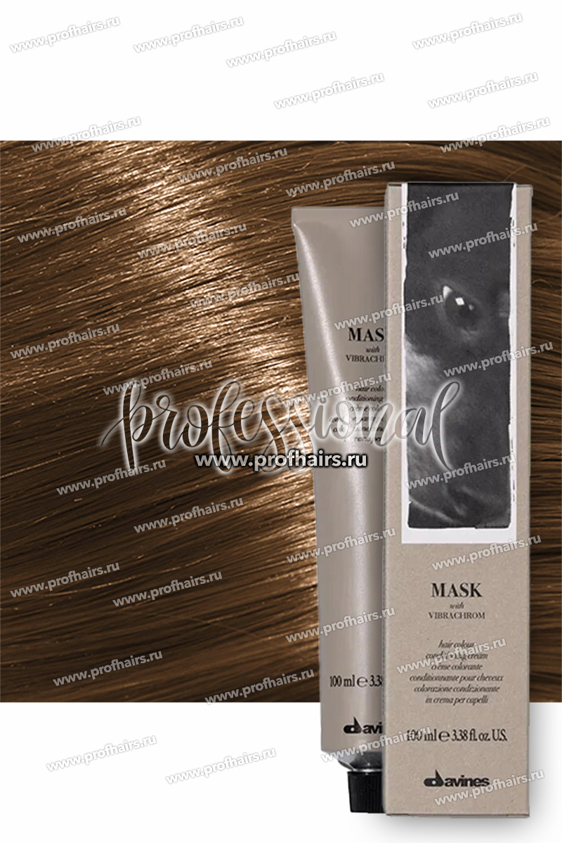 Davines Mask with Vibrachrom Перманентная крем-краска для волос 6 Темный блонд натуральный теплый 100 мл.