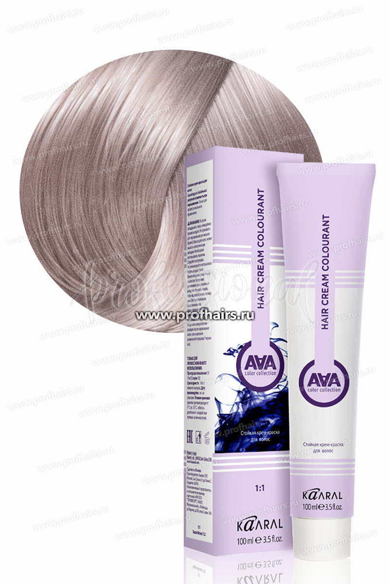 Kaaral AAA Стойкая краска для волос 10.26 Очень-очень светлый блондин фиолетовый розовый 100 мл.