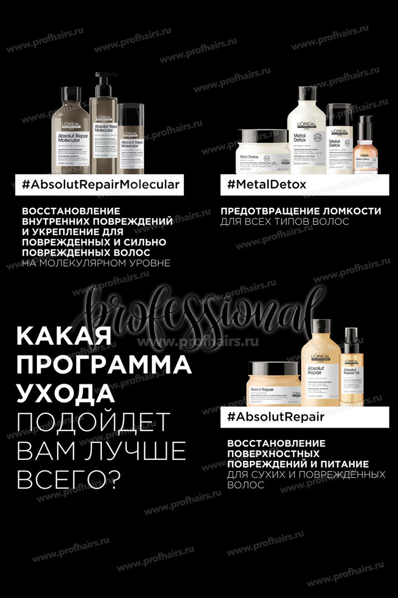 L'Oréal Absolut Repair Molecular Молекулярный шампунь для глубокого восстановления поврежденных волос 1500 мл.