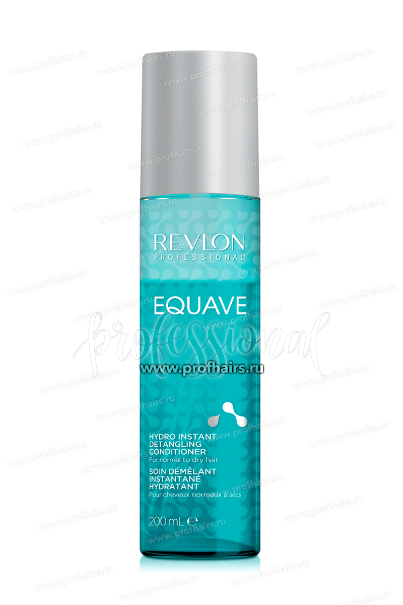 Revlon Equave Hydro Instant Detangling Conditioner Несмываемый двухфазный спрей-кондиционер для нормальных и сухих волос, облегчающий расчесывание волос 200 мл.