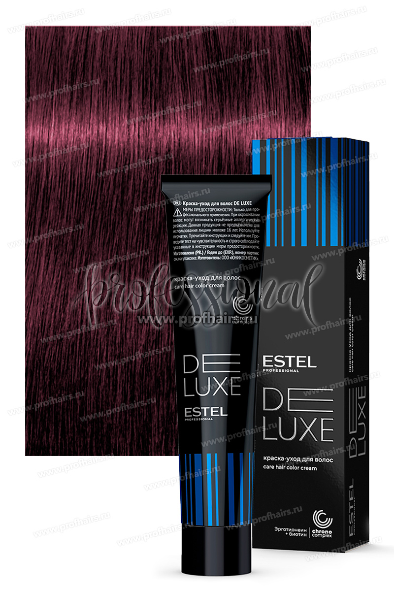 Estel DeLuxe 5/60 Светлый шатен фиолетовый для седины   Краска-уход 60 мл.