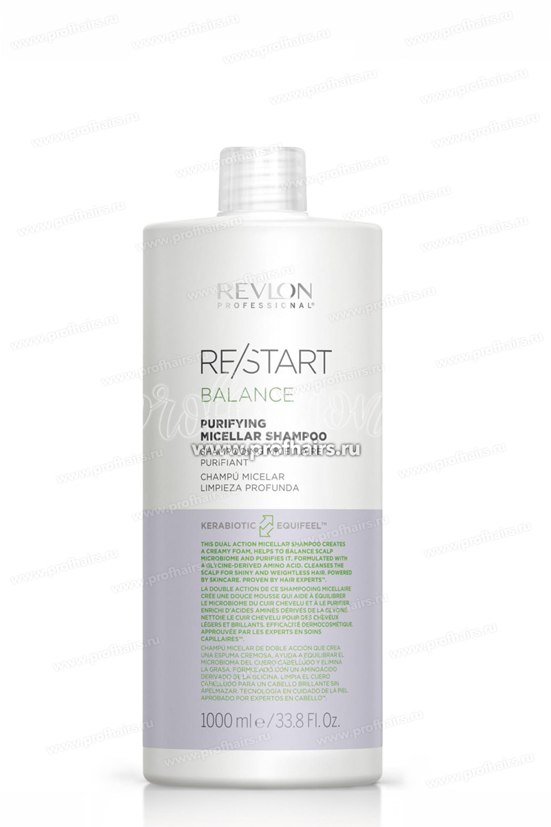 Revlon ReStart Balance Purifying Micellar Shampoo Мицеллярный шампунь для жирной кожи головы 1000 мл.