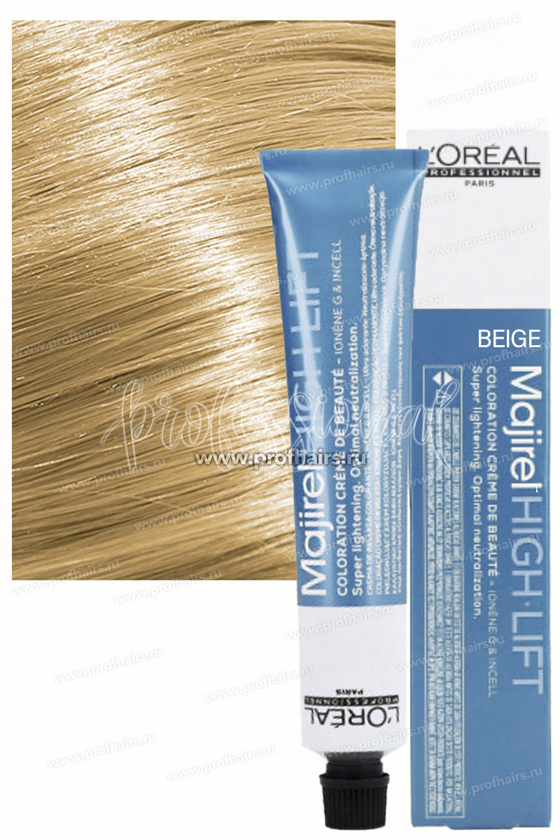 L'Oreal Majirel High Lift HL Beige (B6) Пепельно-золотистый оттенок. Осветляющий краситель 50 мл.