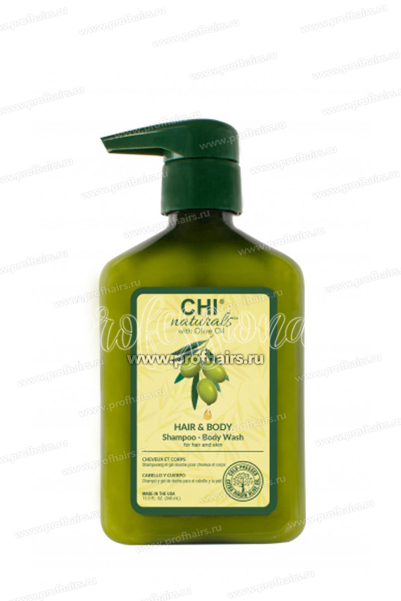 Chi Naturals with Olive Oil Shampoo Body Wash Hair & Body Шампунь и гель для душа с маслом оливы 340 мл.