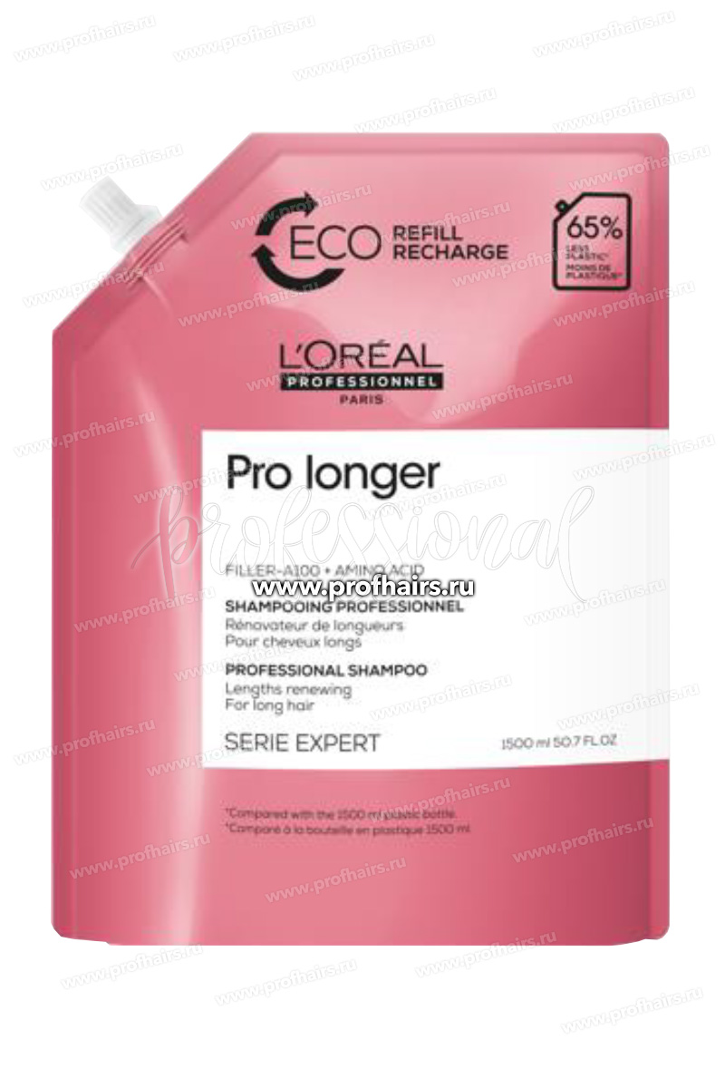 L'Oreal Pro Longer Refill Обновляющий шампунь для длинных волос 1500 мл.