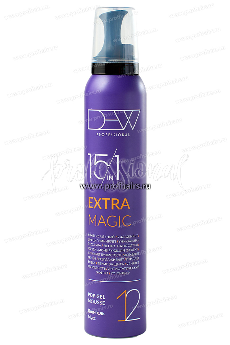 Dew Professional 15в1 Extra Magic Поп-гель мусс для волос 200 мл.